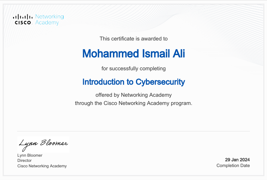 Cisco Cybersecurity Certificate